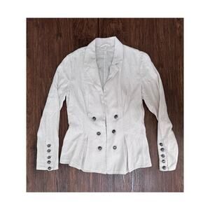 Free People Linen‎ Blend Military Style Light Blazer Small